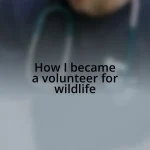 How I became a volunteer for wildlife