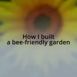 How I built a bee-friendly garden