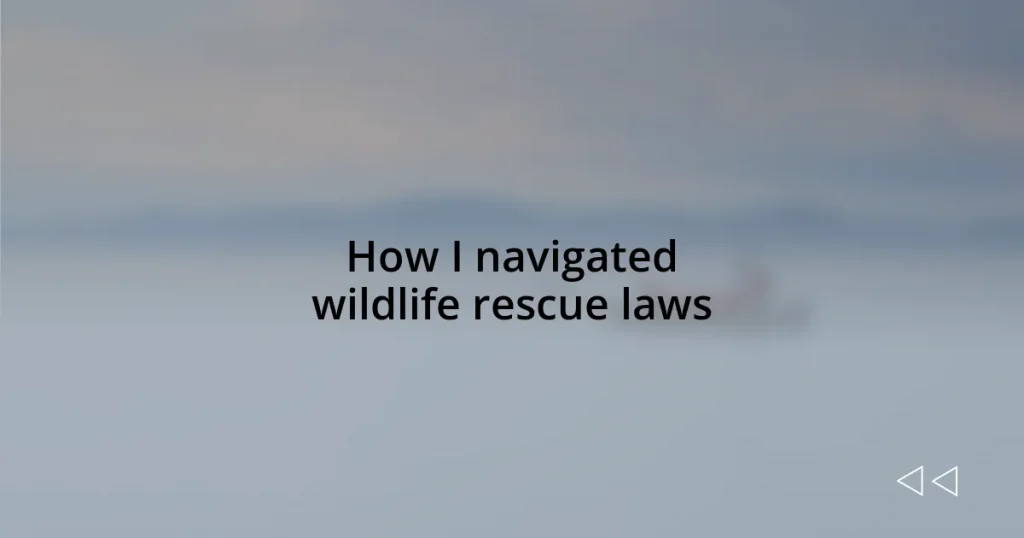 How I navigated wildlife rescue laws