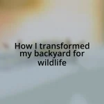 How I transformed my backyard for wildlife