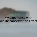 My experience with wildlife conservation efforts