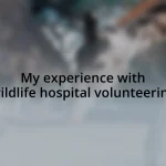 My experience with wildlife hospital volunteering