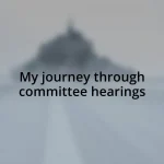 My journey through committee hearings