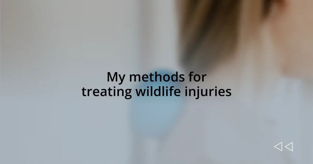 My methods for treating wildlife injuries