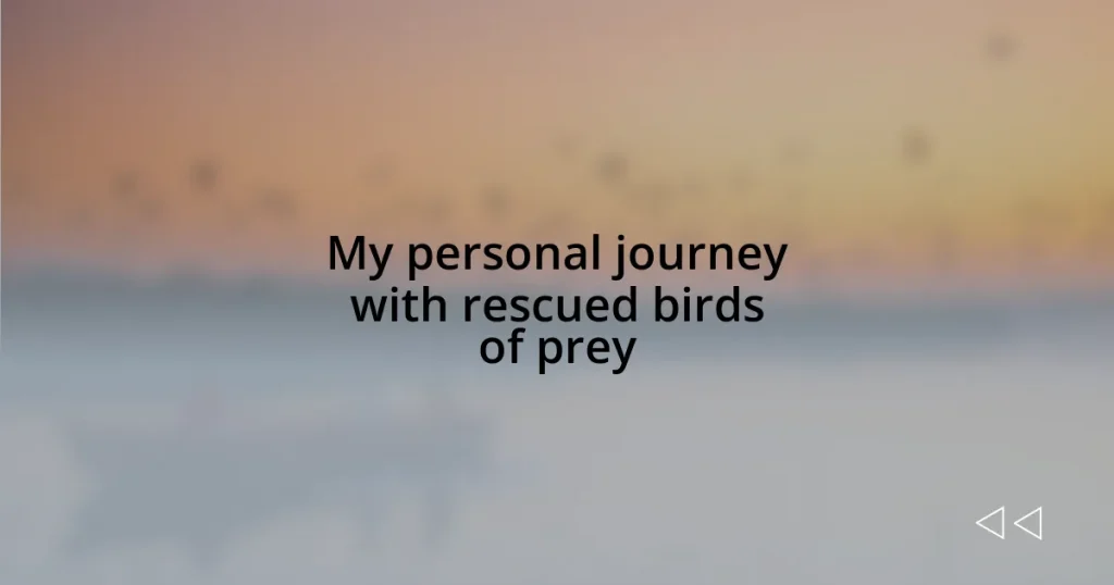 My personal journey with rescued birds of prey