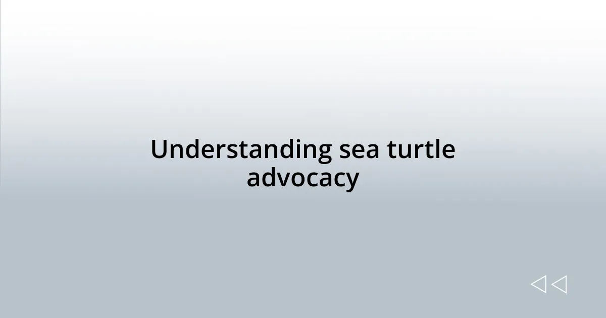 Understanding sea turtle advocacy