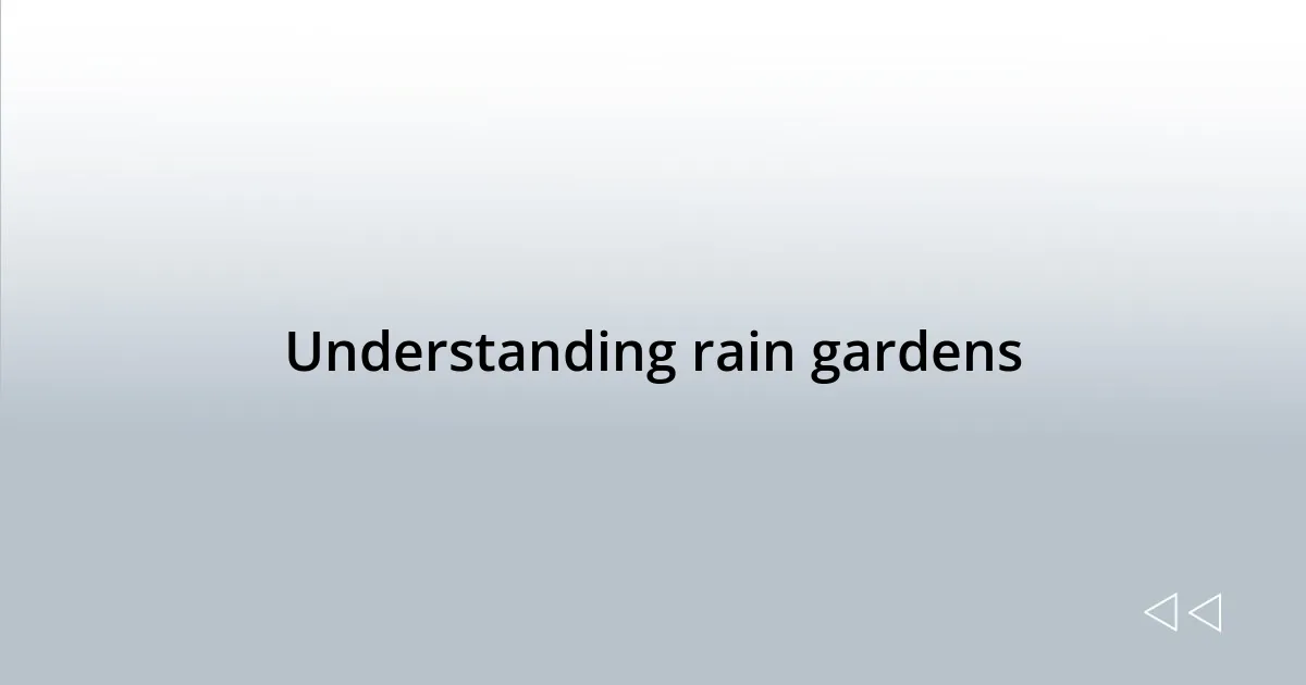 Understanding rain gardens