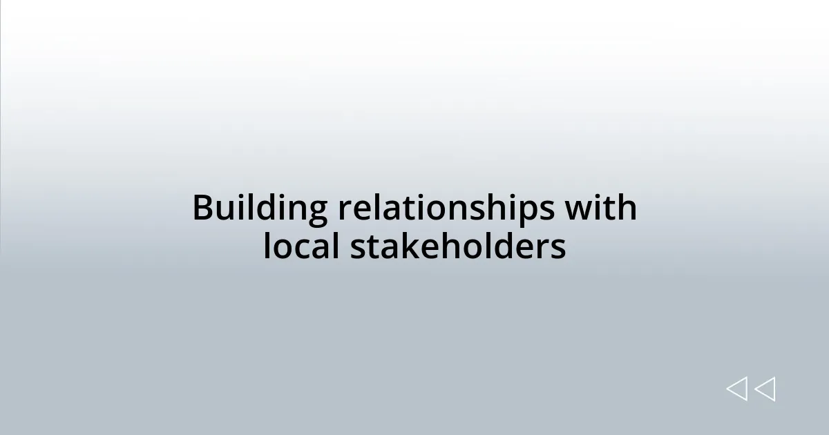 Identifying local conservation needs