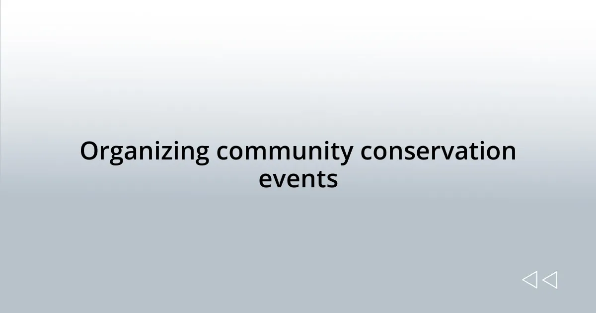 Developing conservation education programs
