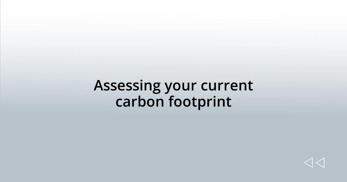 Assessing your current carbon footprint