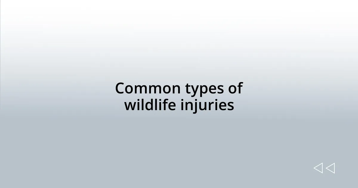 Common types of wildlife injuries